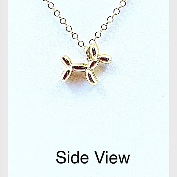 Gold Balloon Dog Necklace w/Choice of Chain, Dog Lovers Gift, NWT, Gift Box - Picture 5 of 8